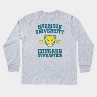 Harrison University Cougars Gymnastics - Old School Kids Long Sleeve T-Shirt